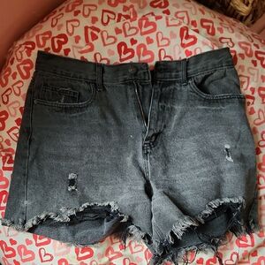 forever 21 black denim shorts